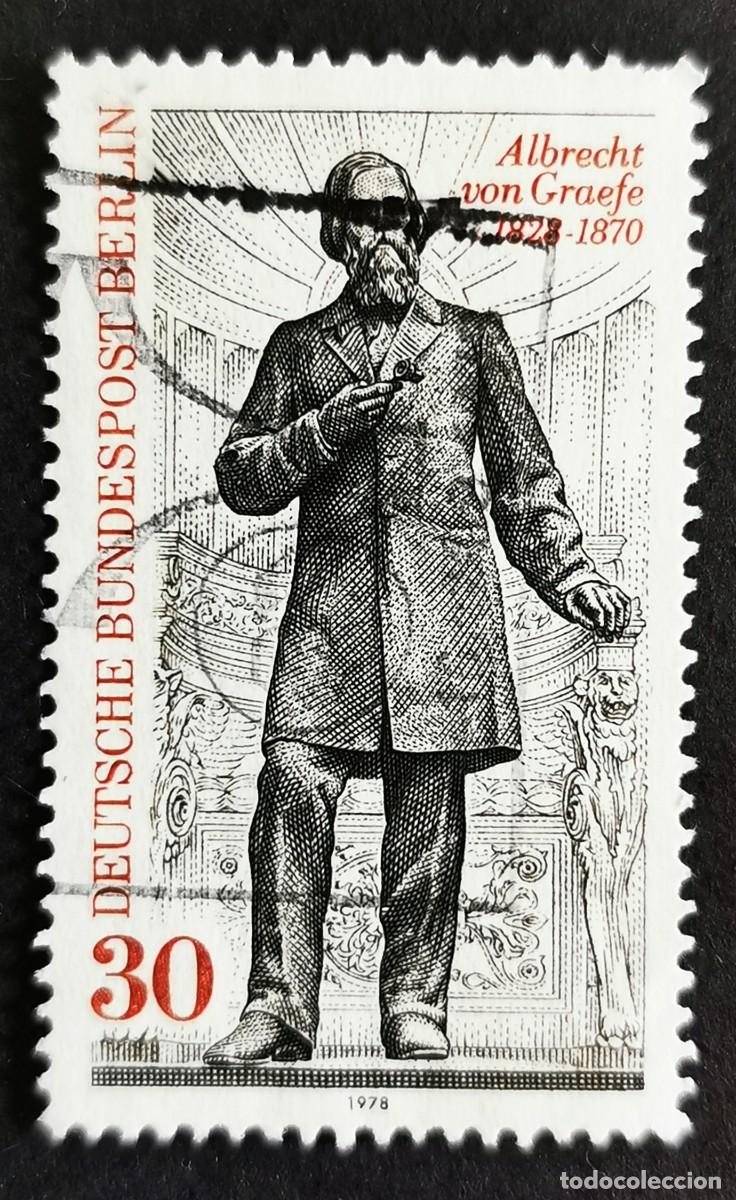 Sellos: Sello Alemania Berl&iacute;n 1978, Albrecht von Graefe (pionero m&eacute;dico), 30 Pf. Michel: DE-BE 569