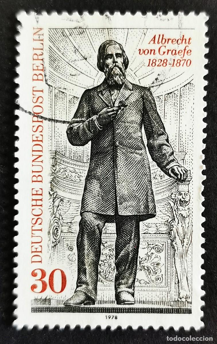 Sellos: Sello Alemania Berl&iacute;n 1978, Albrecht von Graefe (pionero m&eacute;dico), 30 Pf. Michel: DE-BE 569