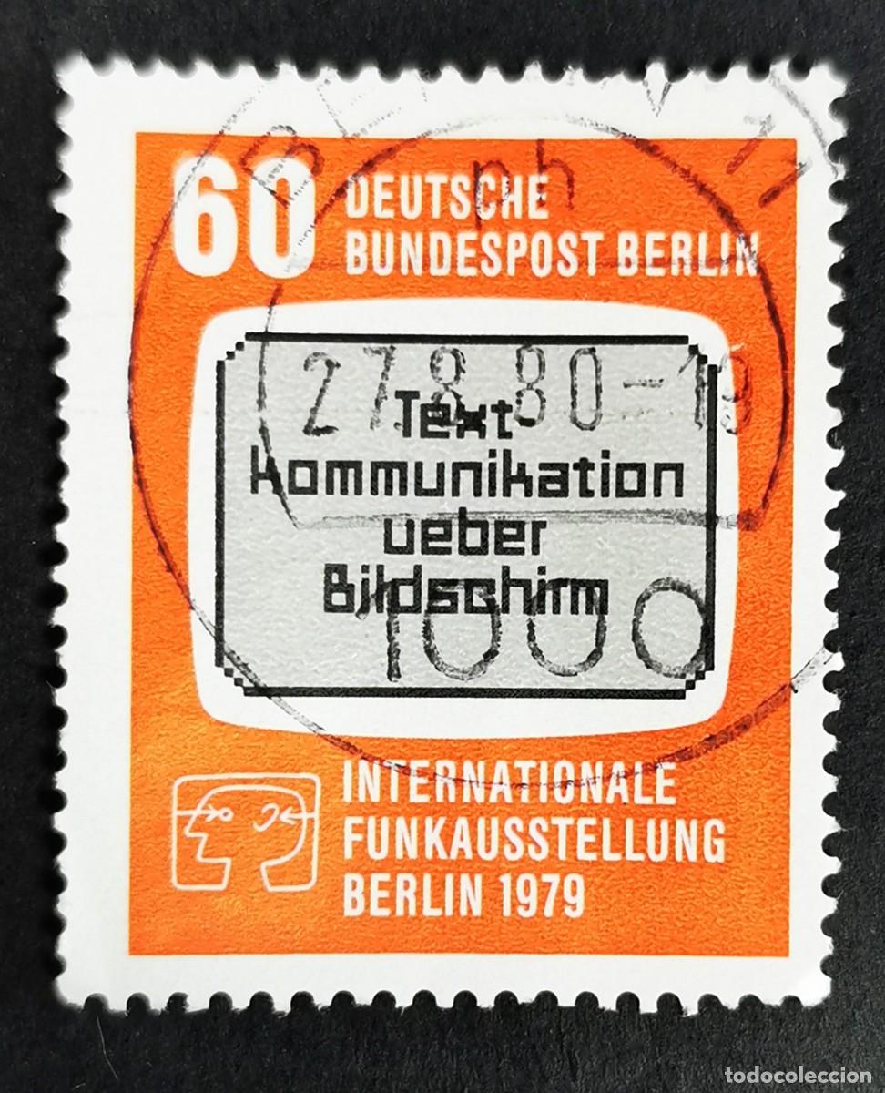 Sellos: Sello Alemania Berl&iacute;n 1979, Pantalla de televisi&oacute;n, emblema de la exposici, 60 Pf. Michel: DE-BE 600