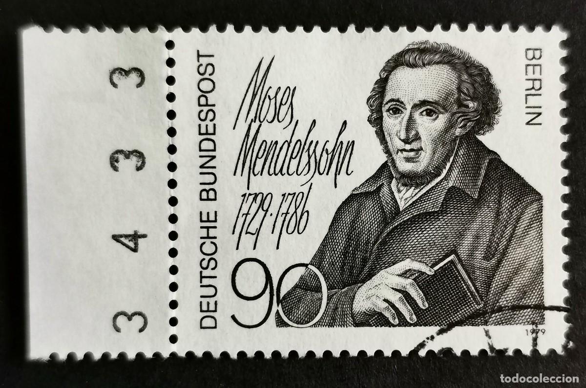 Sellos: Sello Alemania Berl&iacute;n 1979, Mois&eacute;s Mendelssohn (fil&oacute;sofo), 90 Pf. Michel: DE-BE 601
