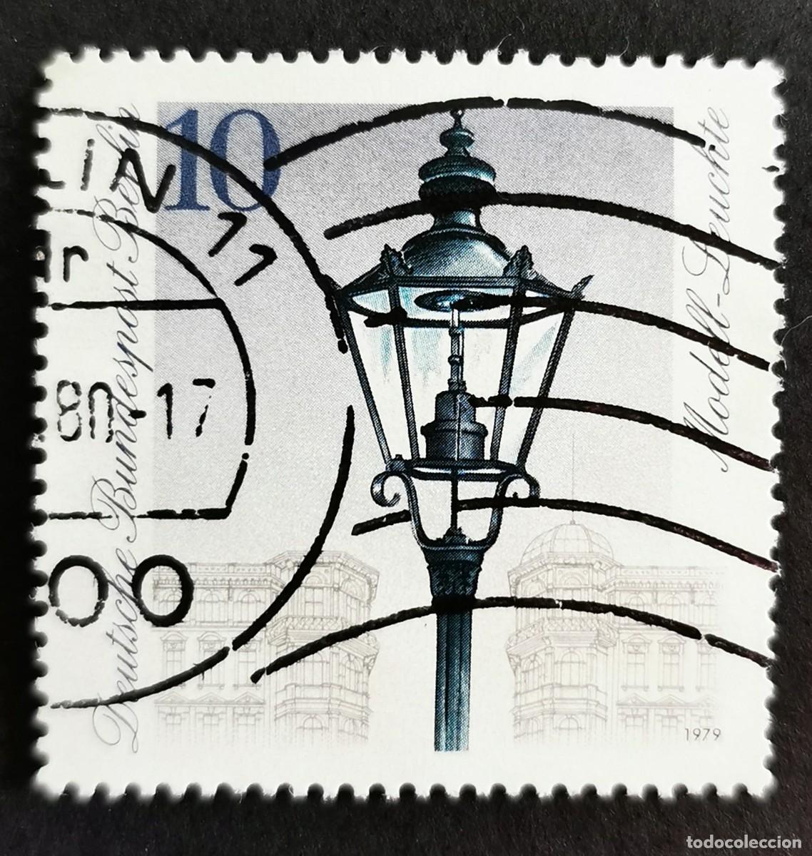 Sellos: Sello Alemania Berl&iacute;n 1979, Farola de gas en el distrito de Kreuzberg, 10 Pf. Michel: DE-BE 603