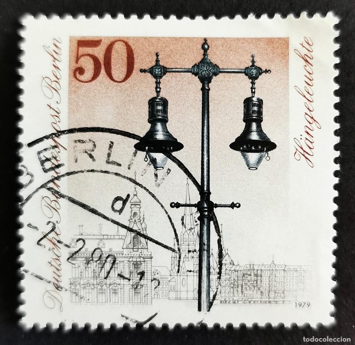 Sellos: Sello Alemania Berl&iacute;n 1979, Farolas de gas, Wittenbergplatz, 50 Pf. Michel: DE-BE 605