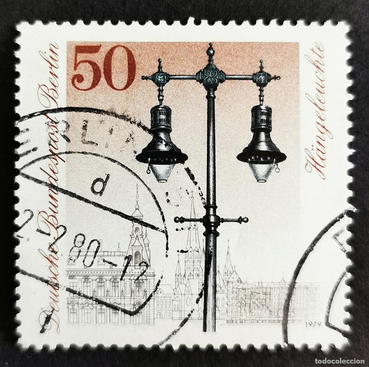 Sellos: Sello Alemania Berl&iacute;n 1979, Farolas de gas, Wittenbergplatz, 50 Pf. Michel: DE-BE 605