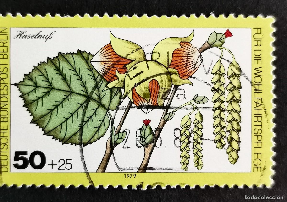 Sellos: Sello Alemania Berl&iacute;n 1979, Avellano com&uacute;n (Corylus avellana), 50+25 Pf. Michel: DE-BE 608