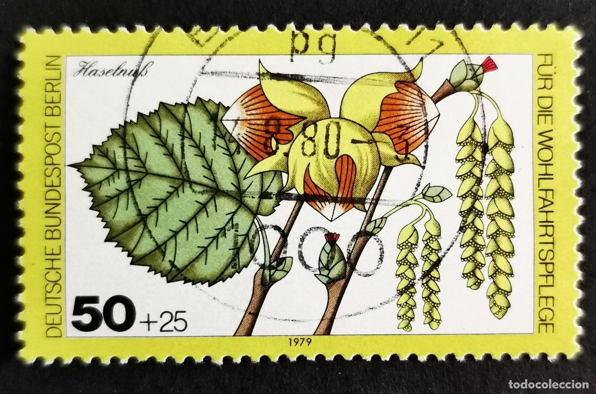 Sellos: Sello Alemania Berl&iacute;n 1979, Avellano com&uacute;n (Corylus avellana), 50+25 Pf. Michel: DE-BE 608