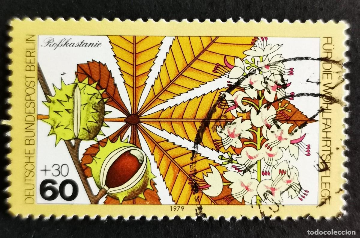Sellos: Sello Alemania Berl&iacute;n 1979, Casta&ntilde;o de Indias (Aesculus hippocastanum), 60+30 Pf. Michel: DE-BE 609