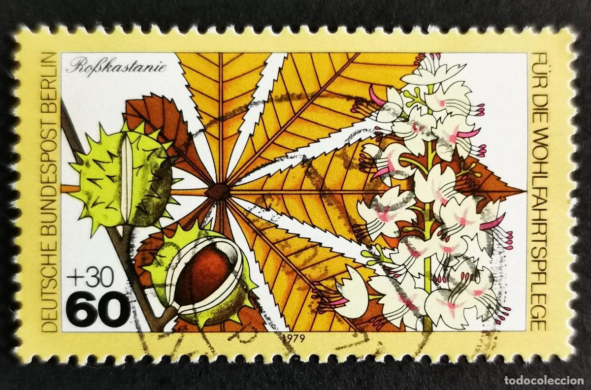 Sellos: Sello Alemania Berl&iacute;n 1979, Casta&ntilde;o de Indias (Aesculus hippocastanum), 60+30 Pf. Michel: DE-BE 609