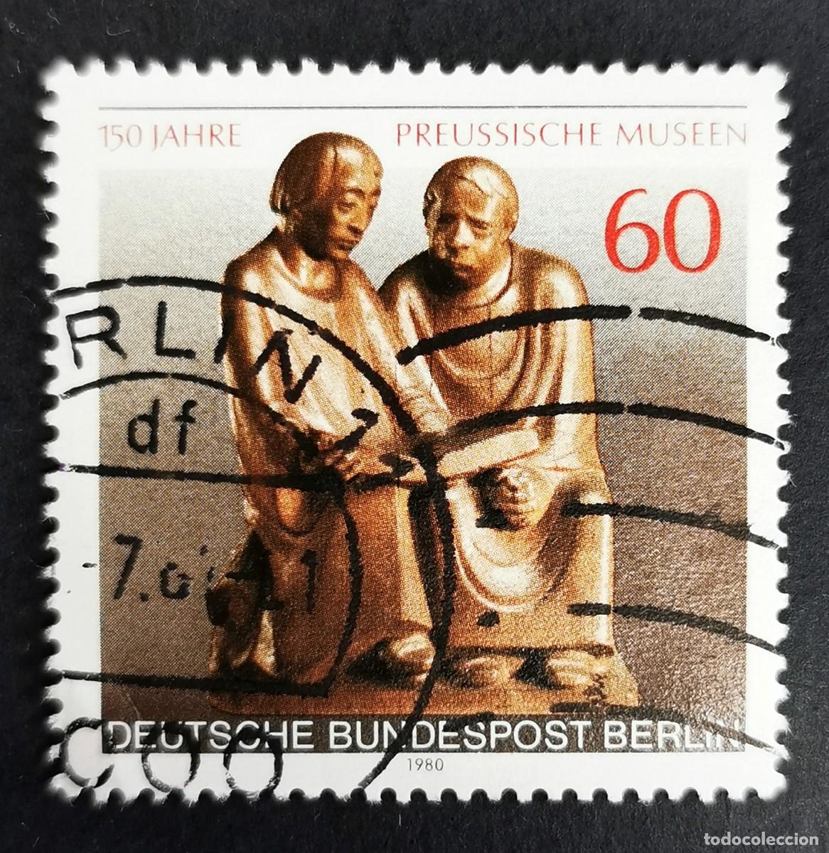 Sellos: Sello Alemania Berl&iacute;n 1980, Monjes leyendo (Escultura en madera), 60 Pf. Michel: DE-BE 626
