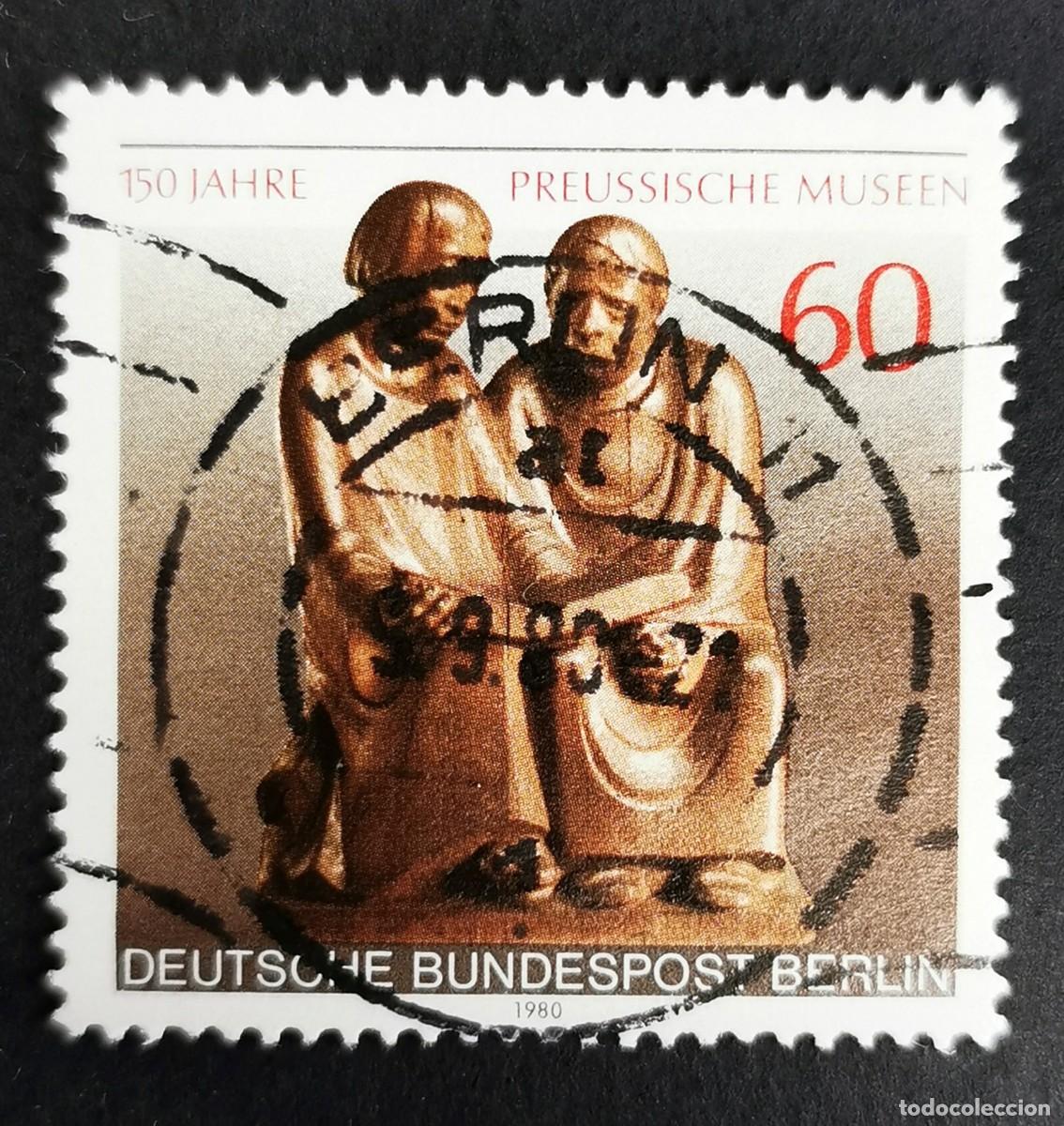 Sellos: Sello Alemania Berl&iacute;n 1980, Monjes leyendo (Escultura en madera), 60 Pf. Michel: DE-BE 626