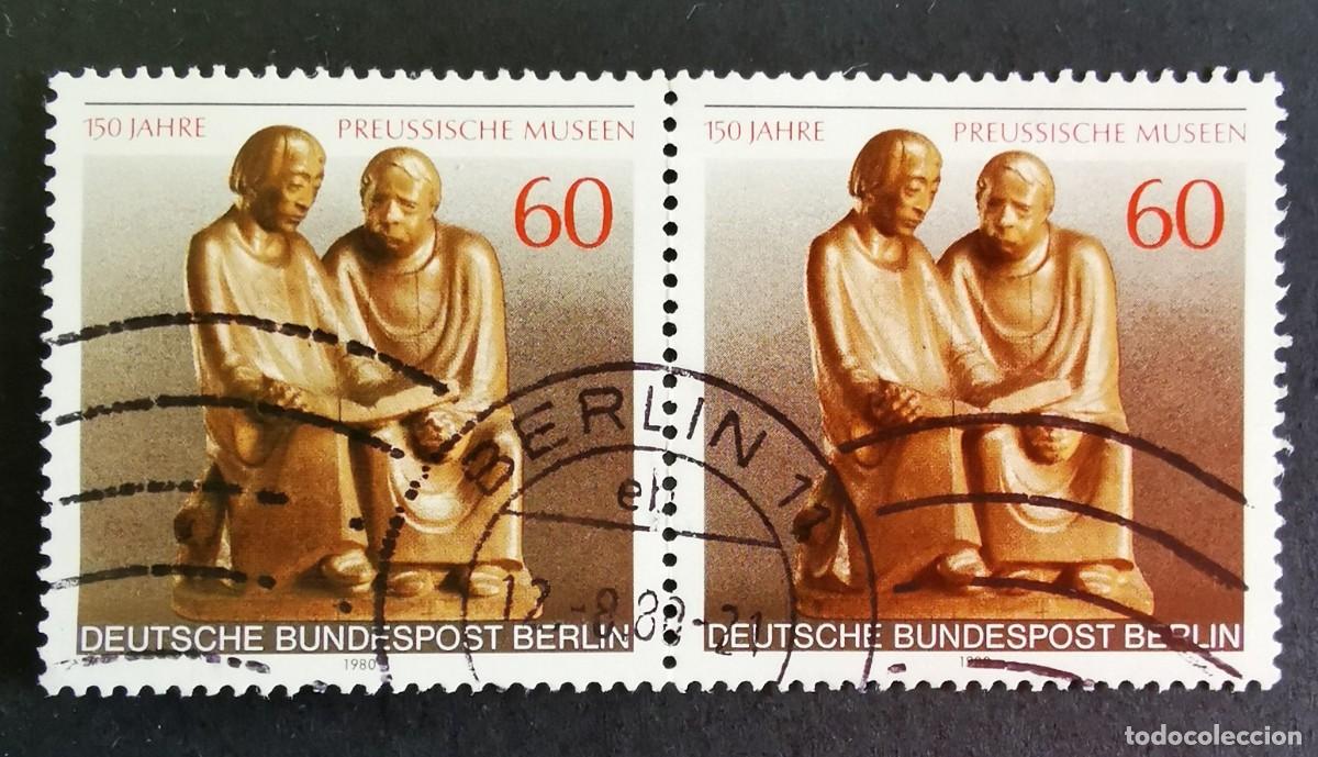 Sellos: Sello Alemania Berl&iacute;n 1980, Monjes leyendo (Escultura en madera), 60 Pf. Michel: DE-BE 626
