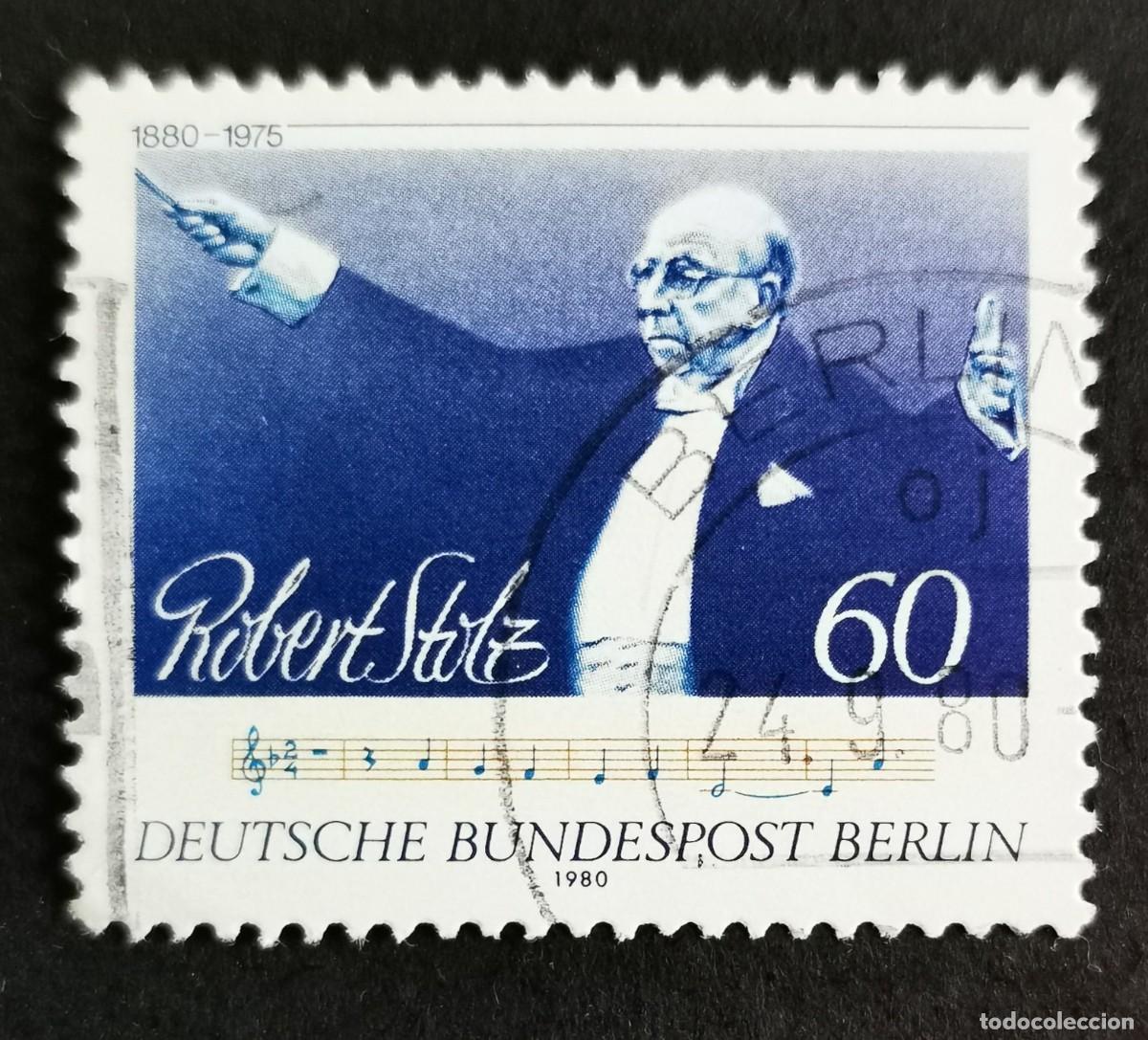Sellos: Sello Alemania Berl&iacute;n 1980, Robert Stolz (compositor), 60 Pf. Michel: DE-BE 627