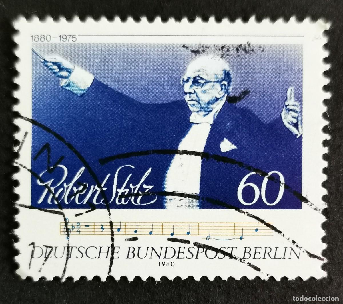 Sellos: Sello Alemania Berl&iacute;n 1980, Robert Stolz (compositor), 60 Pf. Michel: DE-BE 627