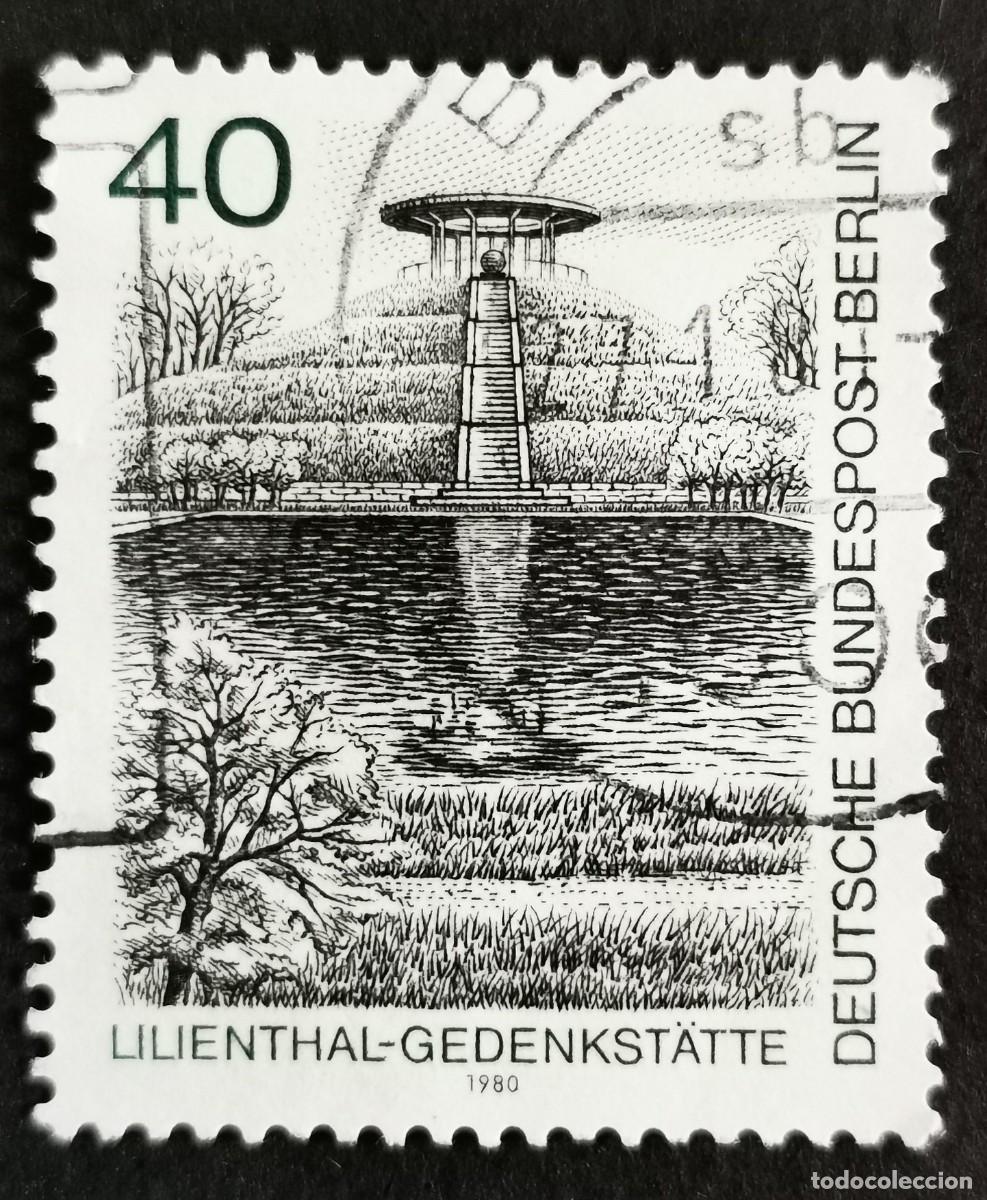 Sellos: Sello Alemania Berl&iacute;n 1980, Memorial Lilienthal, Berl&iacute;n Lichterfelde, 40 Pf. Michel: DE-BE 634