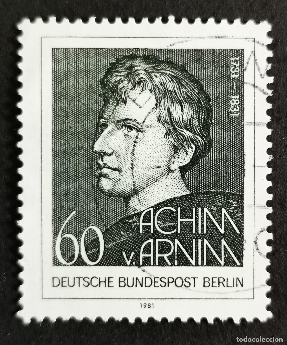 Sellos: Sello Alemania Berl&iacute;n 1981, Achim von Arnim (poeta), 60 Pf. Michel: DE-BE 637