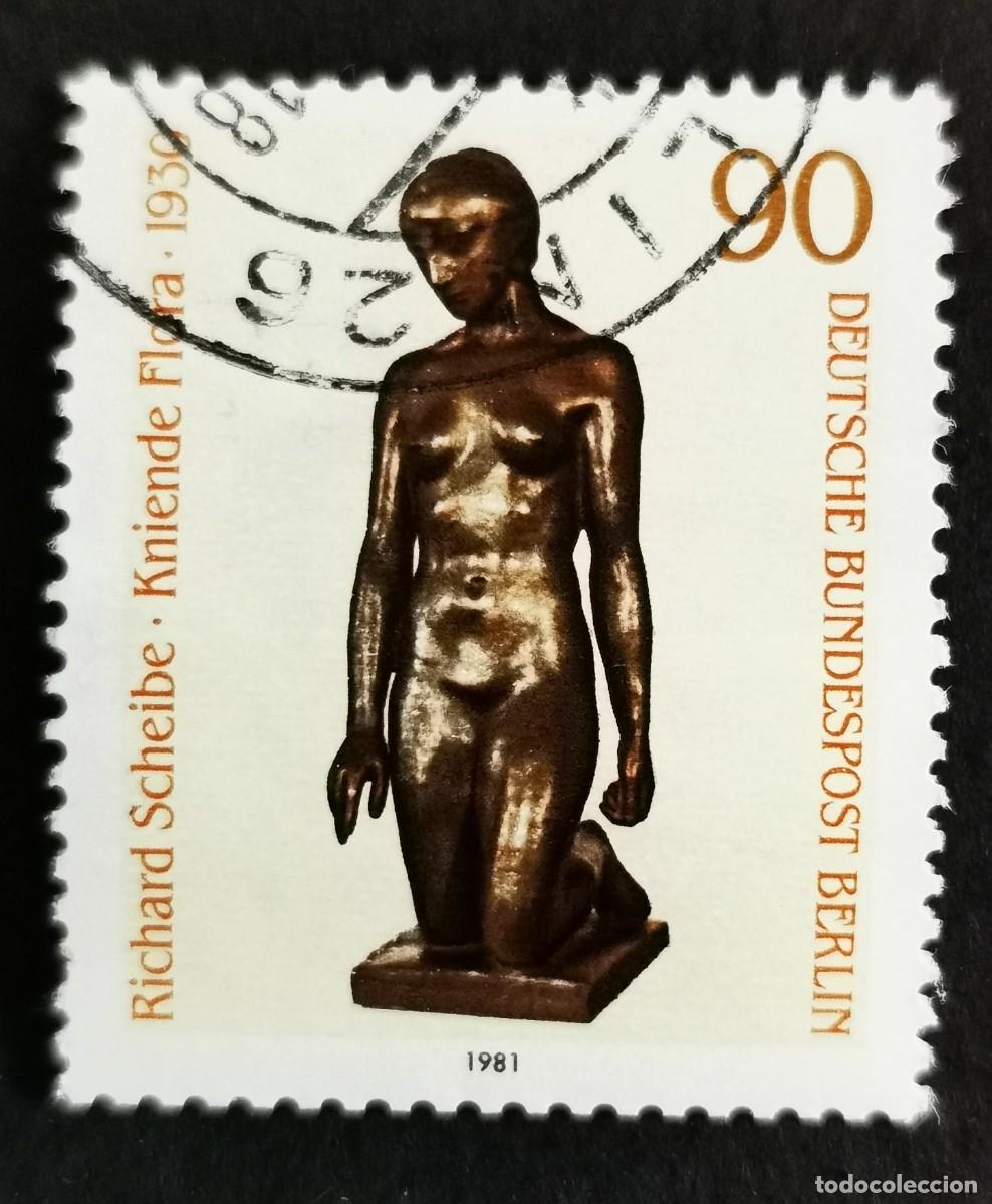 Sellos: Sello Alemania Berl&iacute;n 1981, &rdquo;Flora arrodillada&rdquo; (1930) - Richard Scheibe, 90 Pf. Michel: DE-BE 657