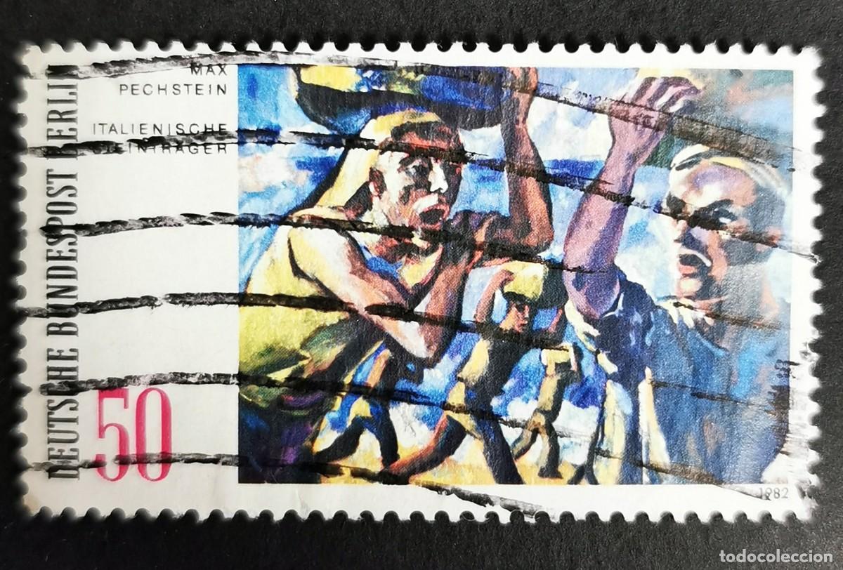 Sellos: Sello Alemania Berl&iacute;n 1982, Portadores de piedra italianos Max Pechstein, 50 Pf. Michel: DE-BE 678