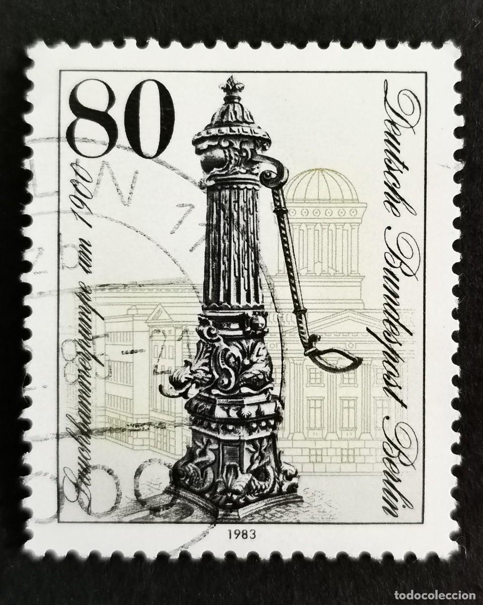 Sellos: Sello Alemania Berl&iacute;n 1983, Bomba Lauchhammer (aprox. 1900), Schlosstrasse, 80 Pf. Michel: DE-BE 691