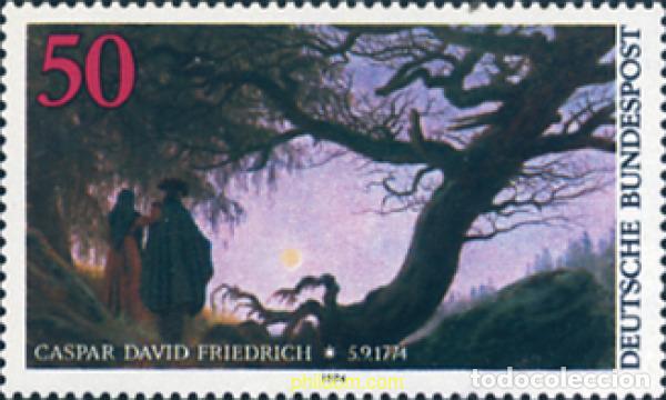 Sellos: 150220 MNH ALEMANIA FEDERAL 1974 BICENTENARIO DEL NACIMIENTO DEL PINTOR CASPAR DAVID FRIEDRICH