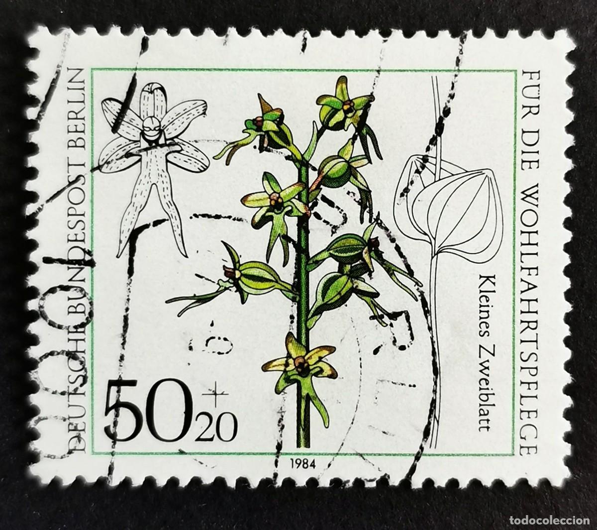 Sellos: Sello Alemania Berl&iacute;n 1984, Neottia cordata (Twayblade menor), 50+20 Pf. Michel: DE-BE 724