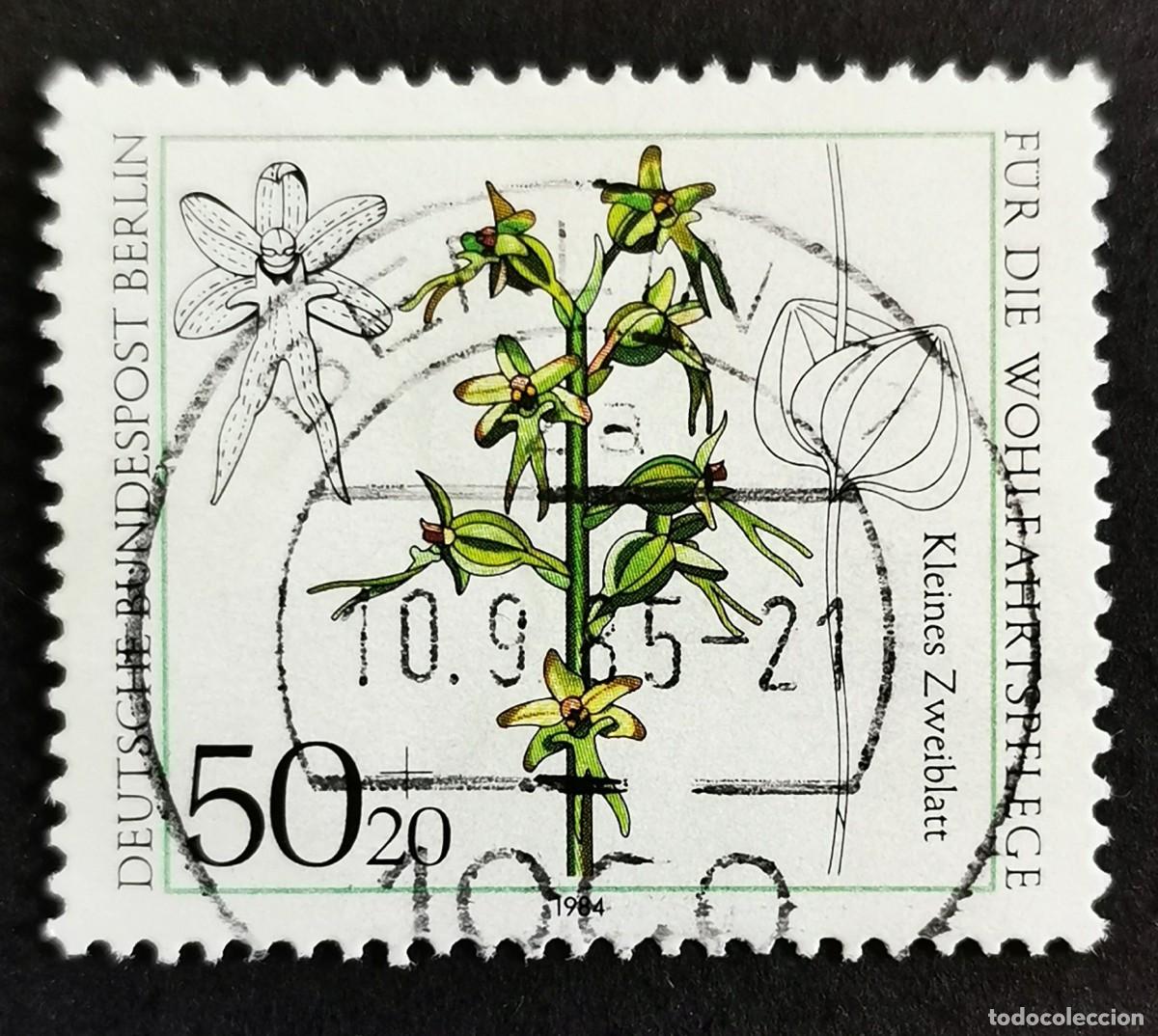 Sellos: Sello Alemania Berl&iacute;n 1984, Neottia cordata (Twayblade menor), 50+20 Pf. Michel: DE-BE 724