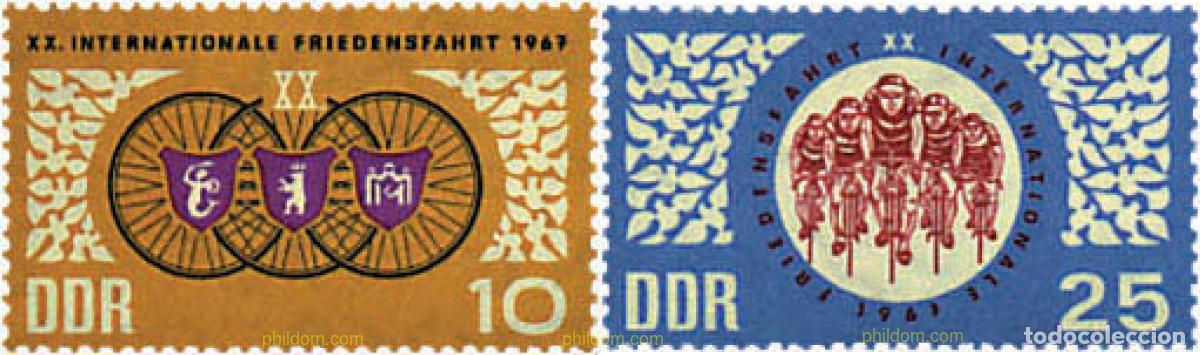 Sellos: 64520 MNH ALEMANIA DEMOCRATICA 1967 20 CARRERA CICLISTA INTERNACIONAL DE LA PAZ VARSOVIA-BERLIN-PRA