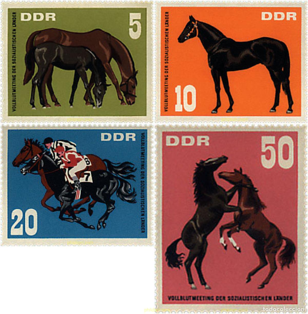 Sellos: 64526 MNH ALEMANIA DEMOCRATICA 1967 EXPOSICION DE CABALLOS DE CARRERAS.