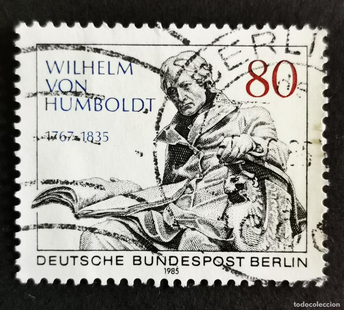 Sellos: Sello Alemania Berl&iacute;n 1985, Bar&oacute;n Wilhelm von Humboldt (escultura m&aacute;rmol), 80 Pf. Michel: DE-BE 731
