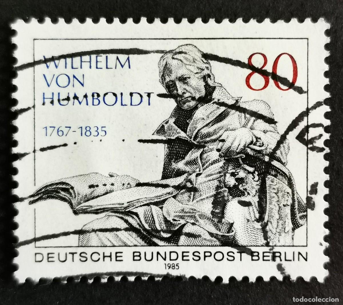 Sellos: Sello Alemania Berl&iacute;n 1985, Bar&oacute;n Wilhelm von Humboldt (escultura m&aacute;rmol), 80 Pf. Michel: DE-BE 731