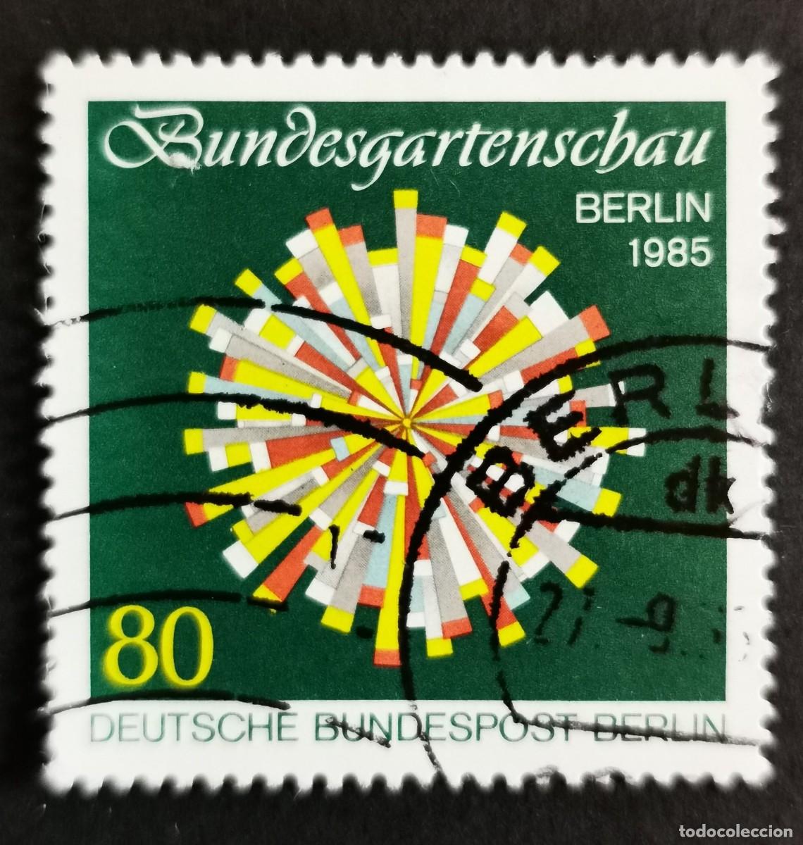 Sellos: Sello Alemania Berl&iacute;n 1985, Flor estilizada, 80 Pf. Michel: DE-BE 734