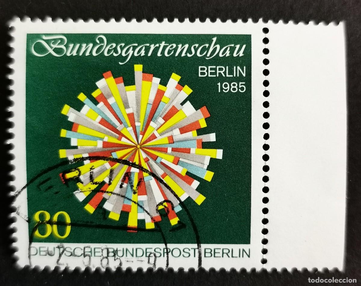 Sellos: Sello Alemania Berl&iacute;n 1985, Flor estilizada, 80 Pf. Michel: DE-BE 734