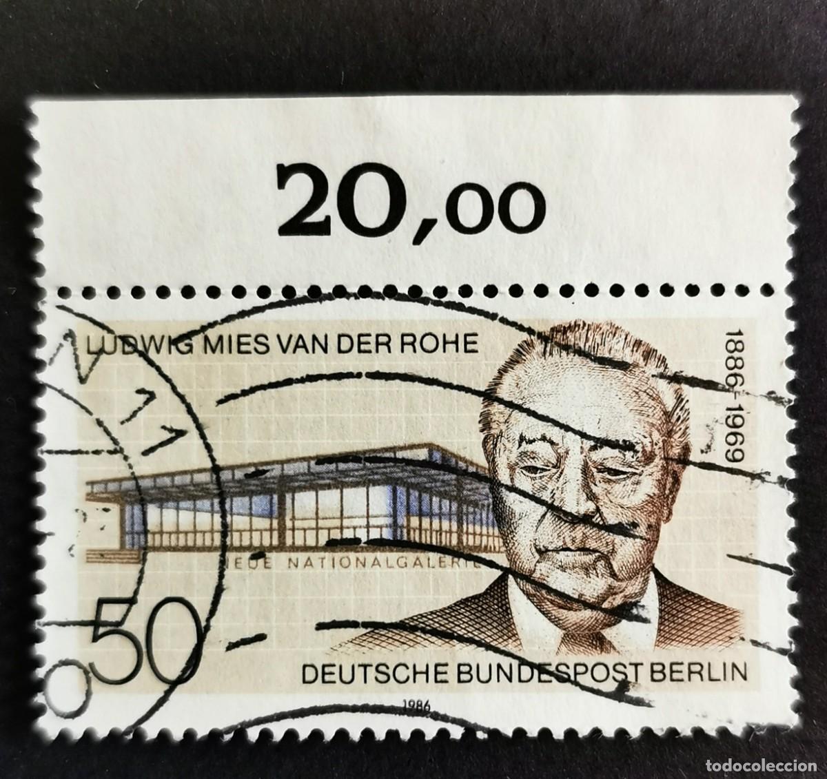 Sellos: Sello Alemania Berl&iacute;n 1986, Ludwig Mies van der Rohe,Nueva Galer&iacute;a Naciona, 50 Pf. Michel: DE-BE 753