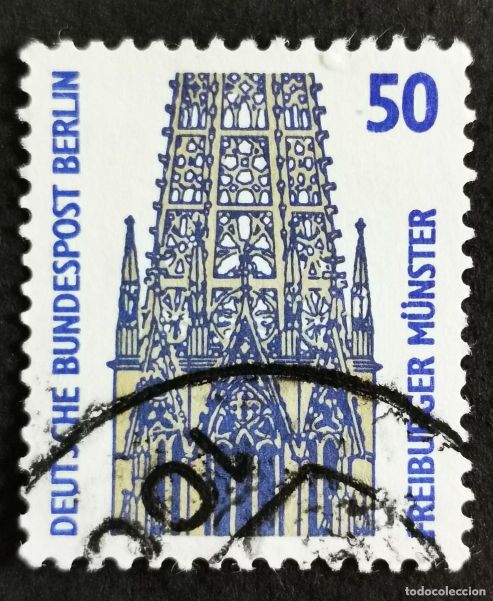Sellos: Sello Alemania Berl&iacute;n 1987, Torre de la catedral de Friburgo, 50 Pf. Michel: DE-BE 794A