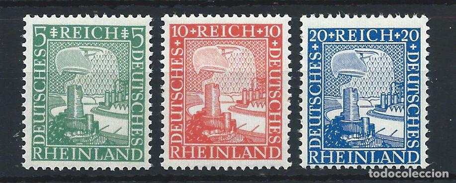 Sellos: Allemagne Empire N&deg;365/67** (MNH) 1925 - Aigle Allemand et le Rhin
