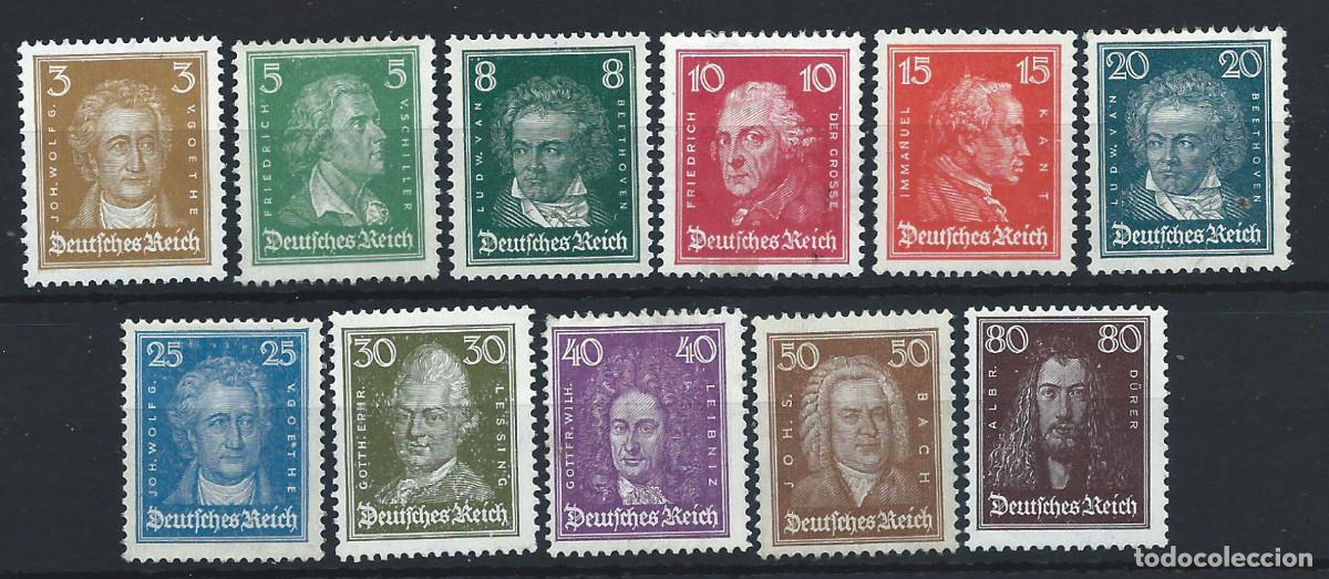 Sellos: Allemagne Empire N&deg;378/89**/* (MNH/MH) 1926/27 - Personnalit&eacute;s