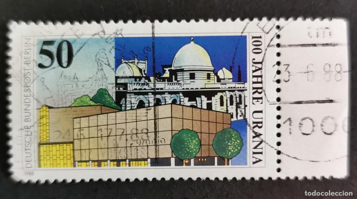 Sellos: Sello Alemania Berl&iacute;n 1988, Edificio Urania con observatorio y planetario, 50 Pf. Michel: DE-BE 804