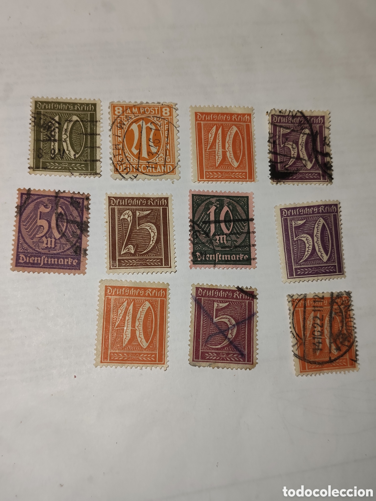 Sellos: 11 sellos alemanes Republica de Weimar 1921-23