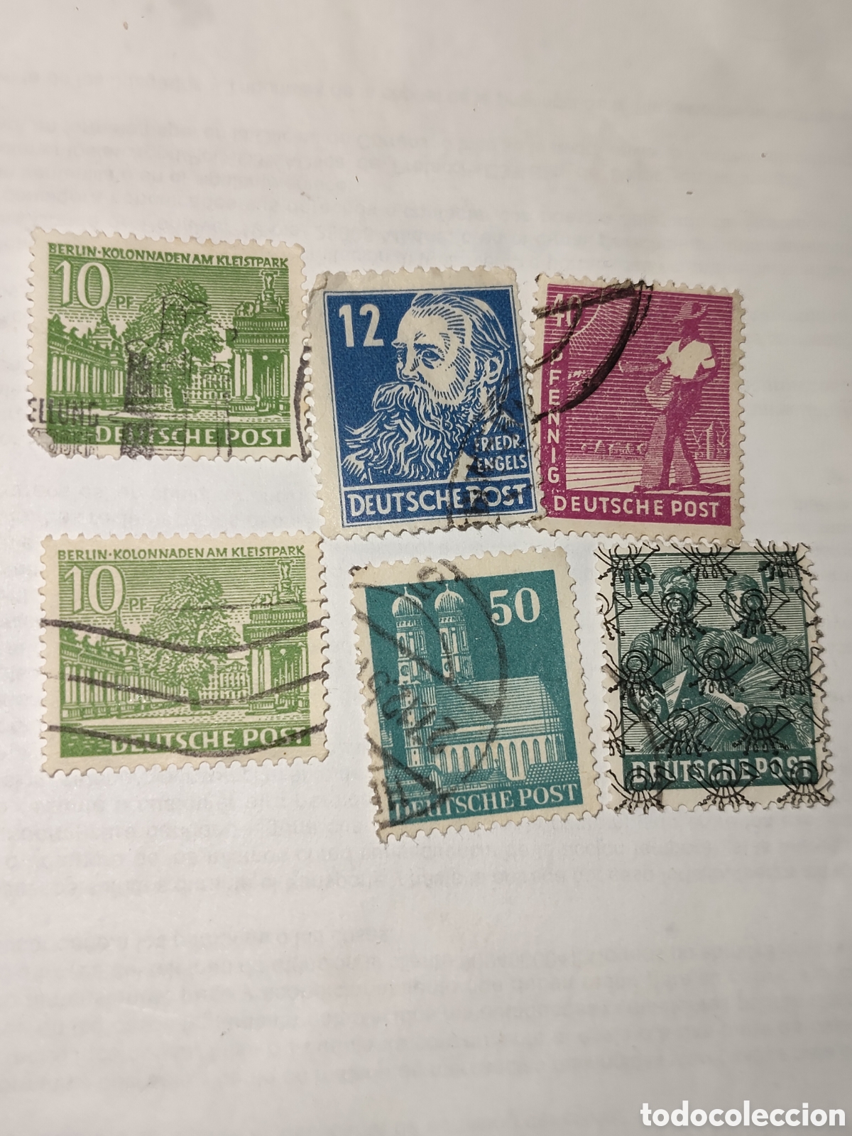 Sellos: 6 Sellos alemanes variados Deutches Post 1948-52 usados