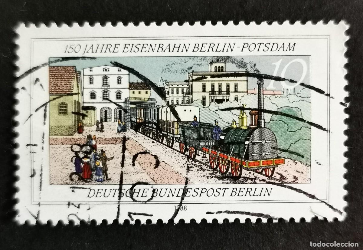 Sellos: Sello Alemania Berl&iacute;n 1988, Estaci&oacute;n de tren de Potsdam, Berl&iacute;n (1838), 10 Pf. Michel: DE-BE 822