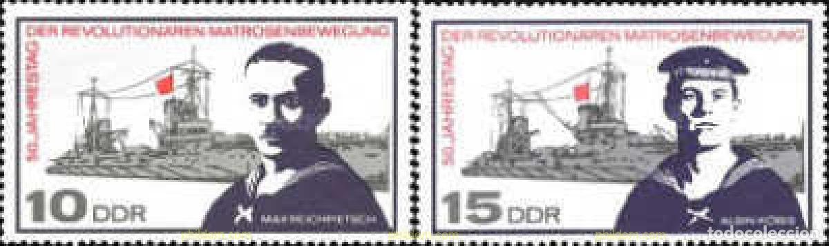 Sellos: 793385 MNH ALEMANIA DEMOCRATICA 1967 50 ANIVERSARIO DE LA REVOLUCION DE LOS MARINEROS