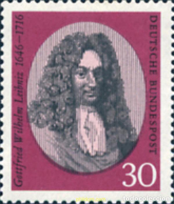 Sellos: 150119 MNH ALEMANIA FEDERAL 1966 250 ANIVERSARIO DE LA MUERTE DEL FILOSOFO GOTTFRIED WILHELM LEIBNI