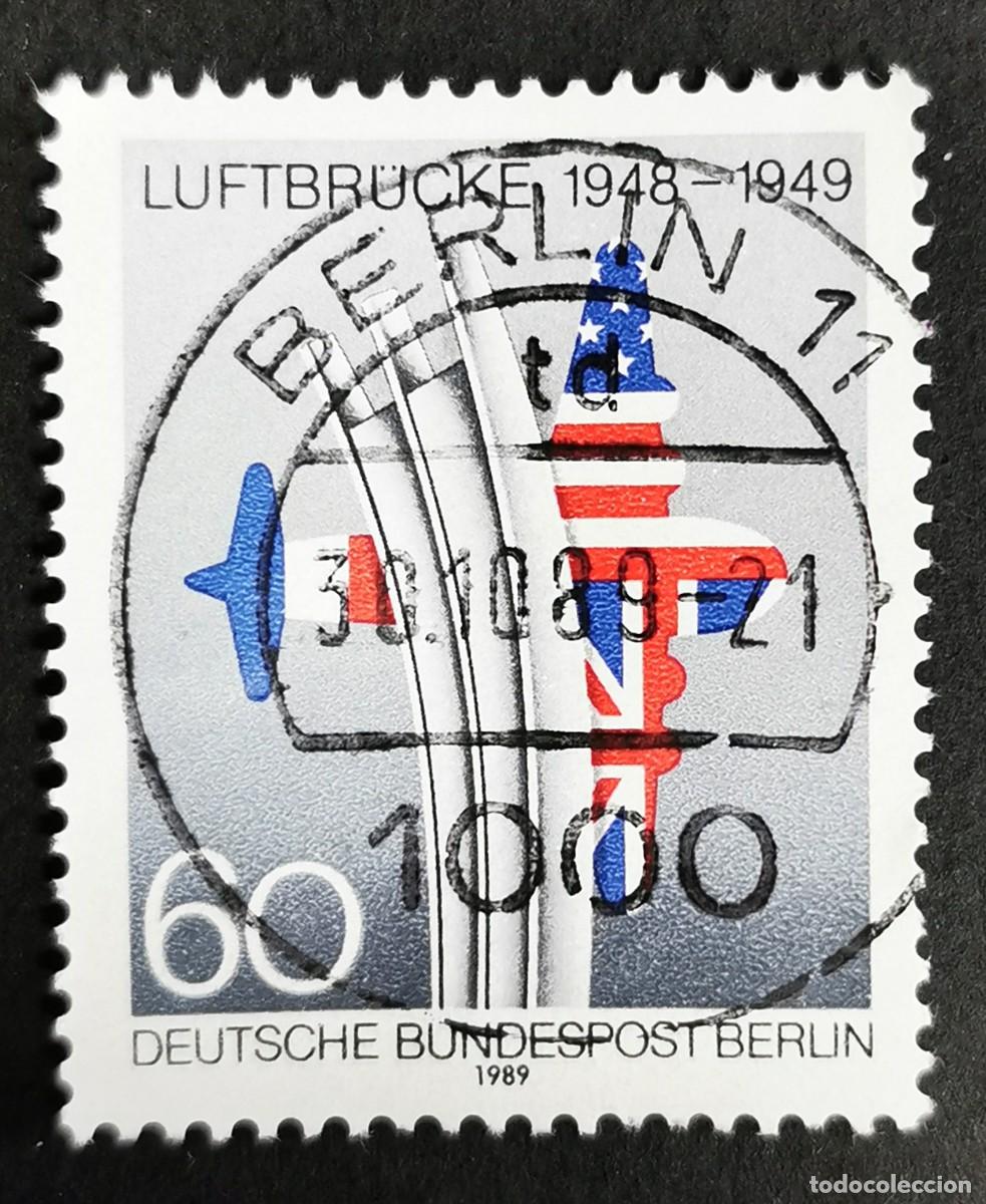 Sellos: Sello Alemania Berl&iacute;n 1989, Monumento puente a&eacute;reo, banderas aliadas, 60 Pf. Michel: DE-BE 842