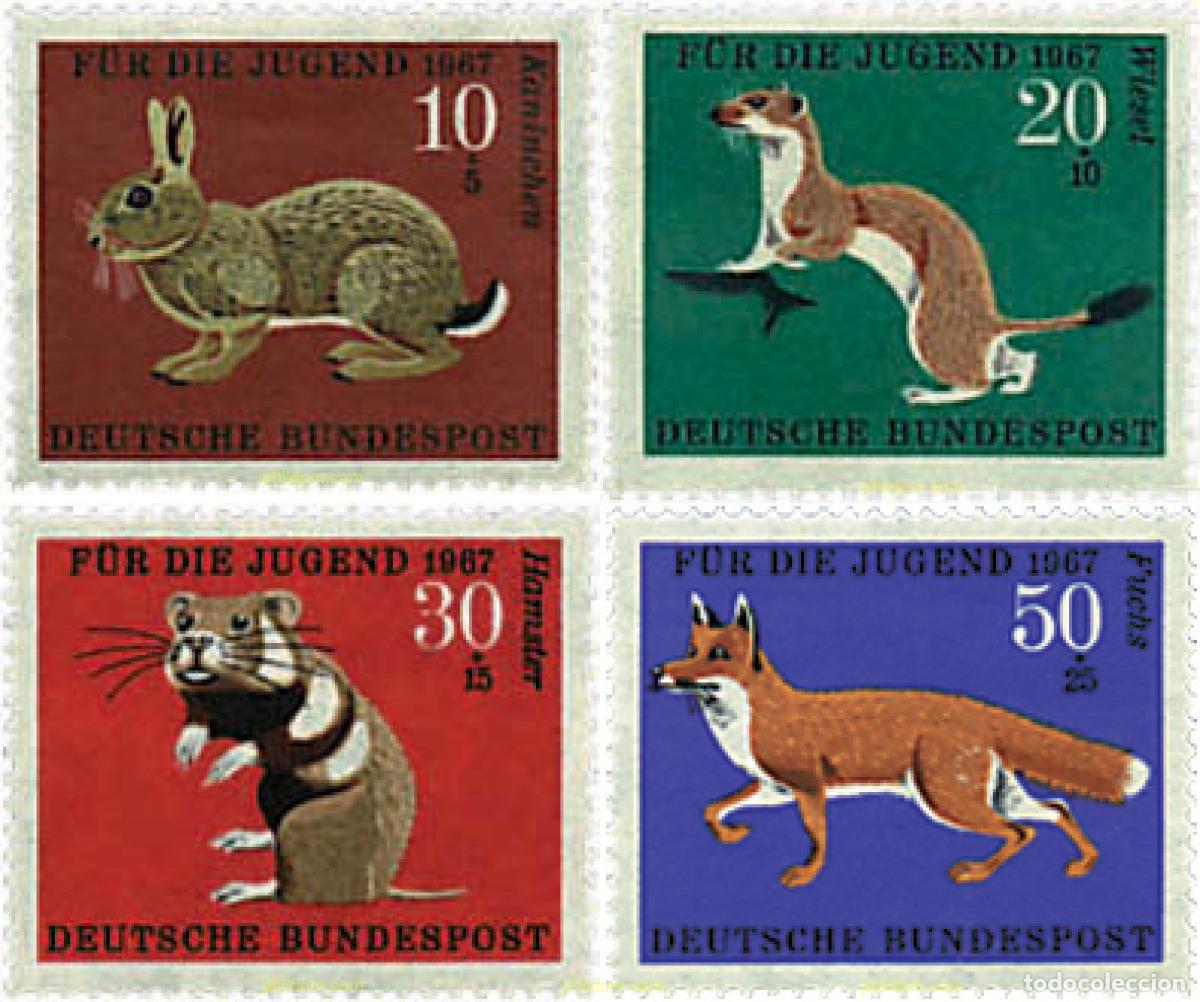 Sellos: 64917 MNH ALEMANIA FEDERAL 1967 FAUNA SILVESTRE