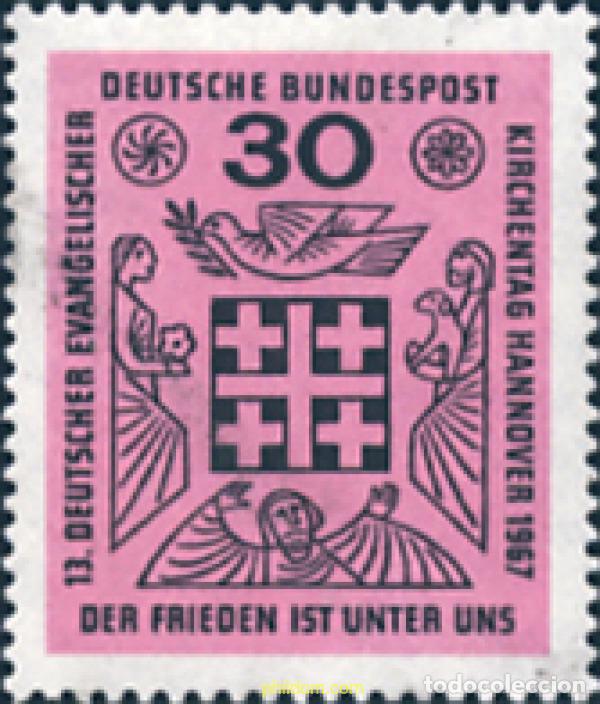 Sellos: 150124 MNH ALEMANIA FEDERAL 1967 DIA DE LA IGLESIA EVANGELICA