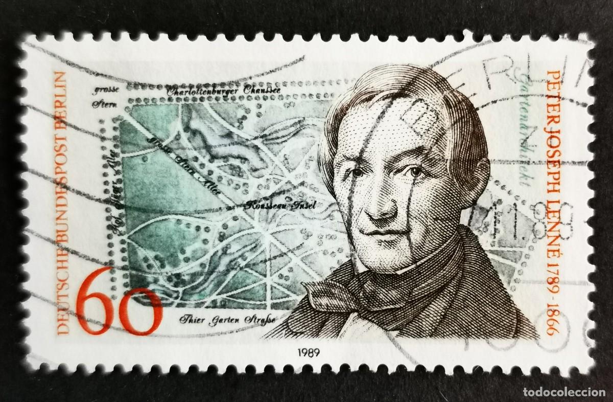 Sellos: Sello Alemania Berl&iacute;n 1989, Plano del zool&oacute;gico de Berl&iacute;n y Lenn&eacute;, 60 Pf. Michel: DE-BE 850