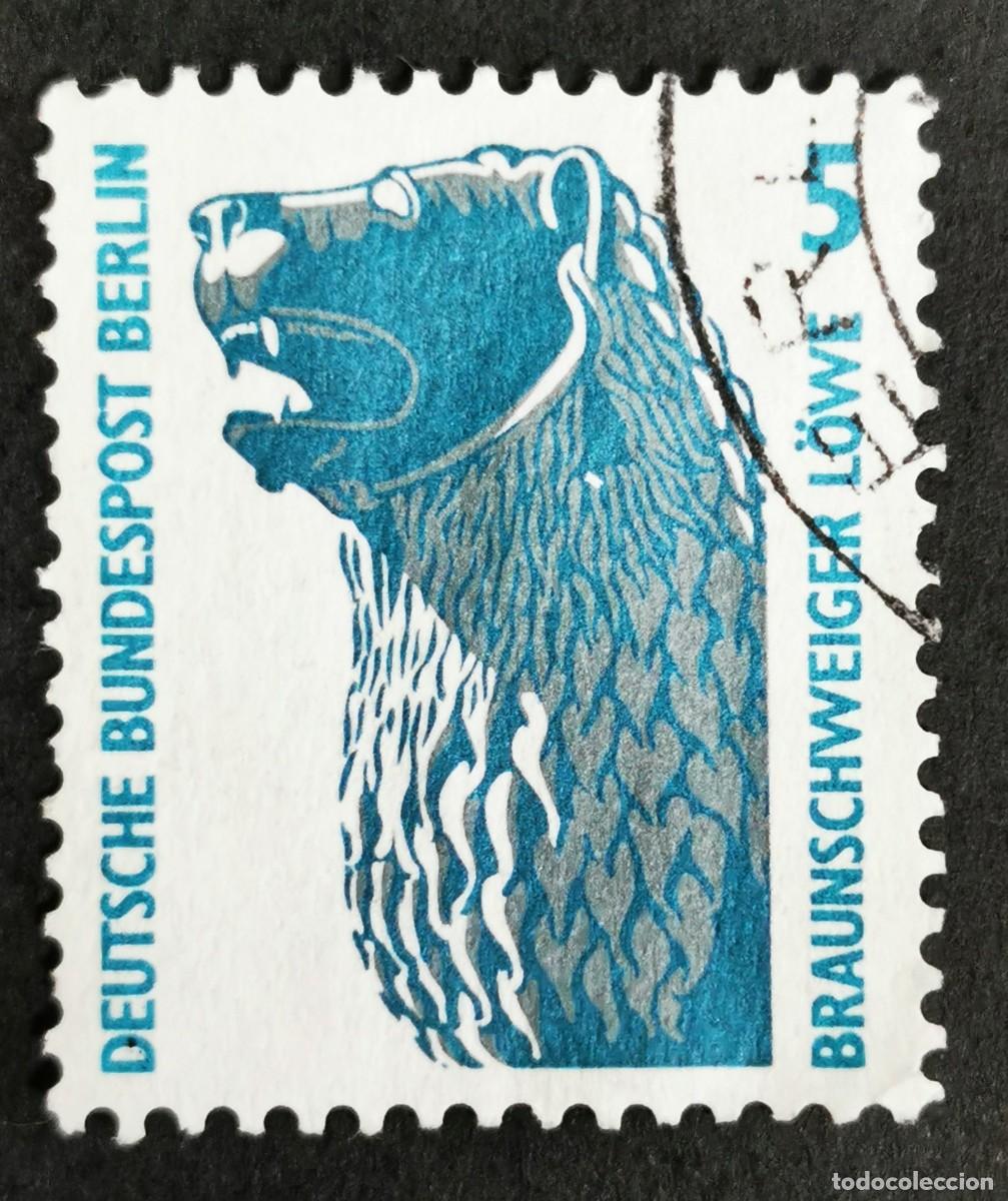 Sellos: Sello Alemania Berl&iacute;n 1990, Estatua de le&oacute;n, Brunswick, 5 Pf. Michel: DE-BE 863