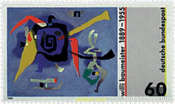 Sellos: 145869 MNH ALEMANIA FEDERAL 1989 CENTENARIO DEL NACIMIENTO DE WILLI BAUMEISTER