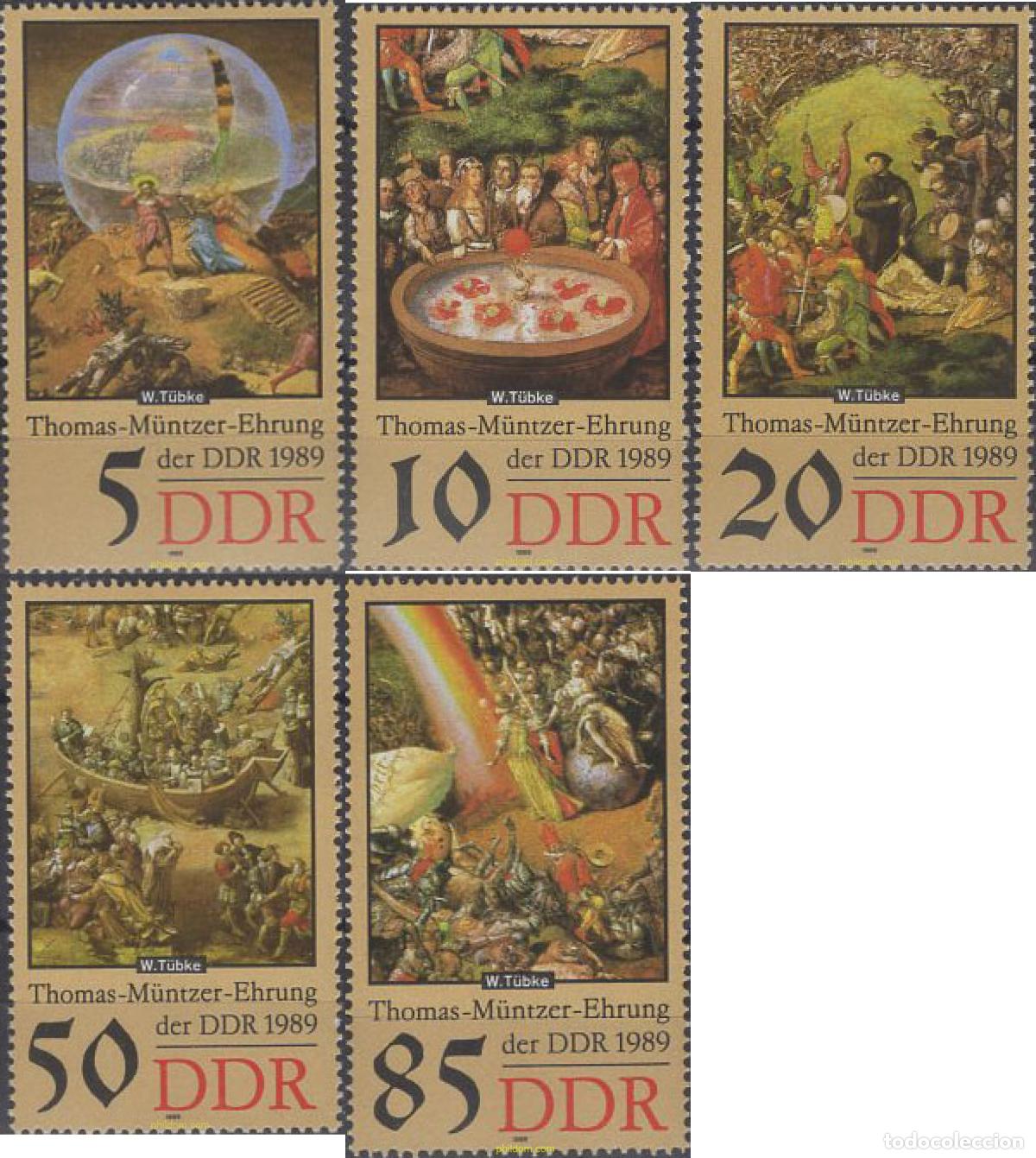 Sellos: 145085 MNH ALEMANIA DEMOCRATICA 1989 500 ANIVERSARIO DEL NACIMIENTO DE THOMAS M&Uuml;NTZER