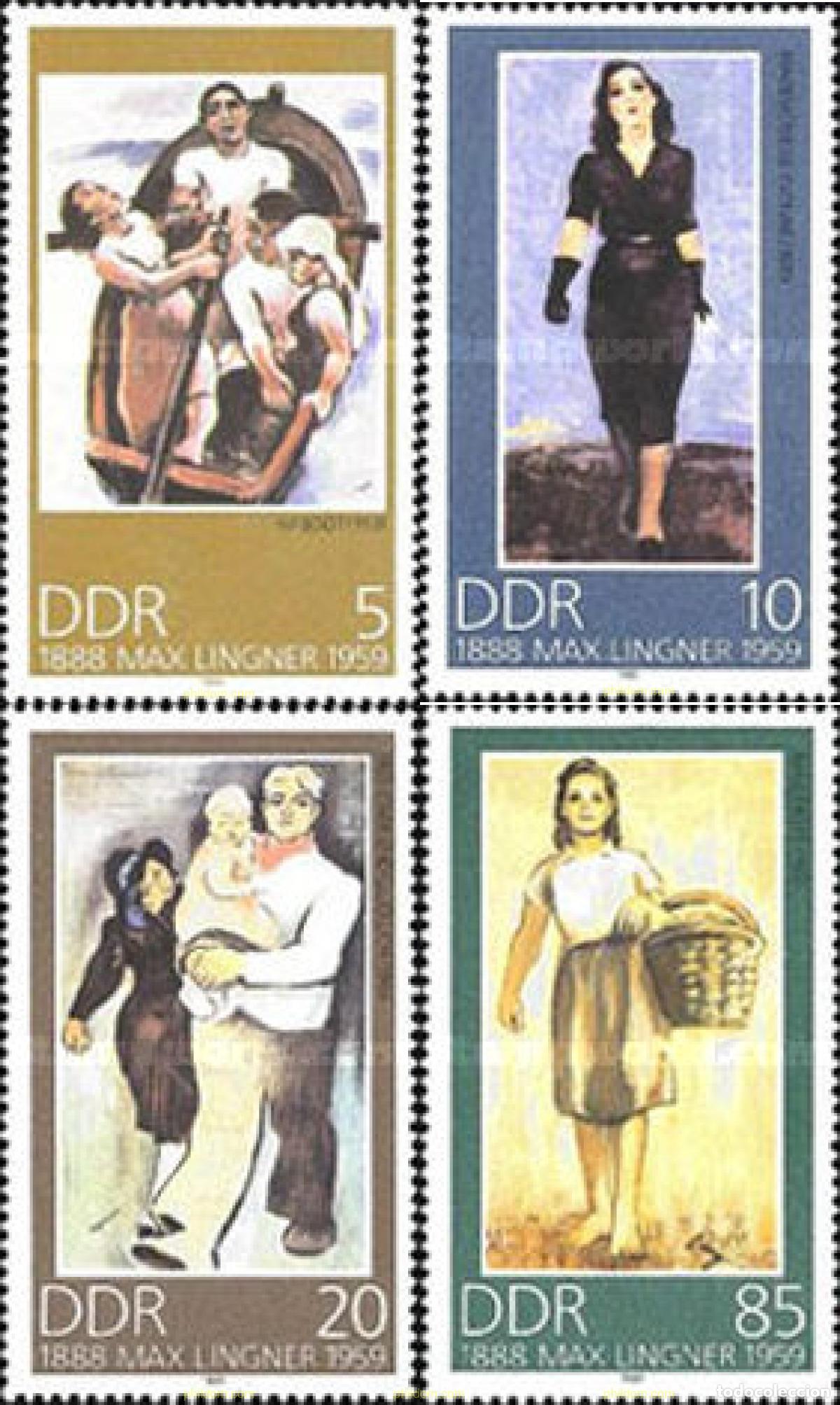 Sellos: 150984 MNH ALEMANIA DEMOCRATICA 1988 CENTENARIO DEL NACIMIENTO DE MAX LINGNER