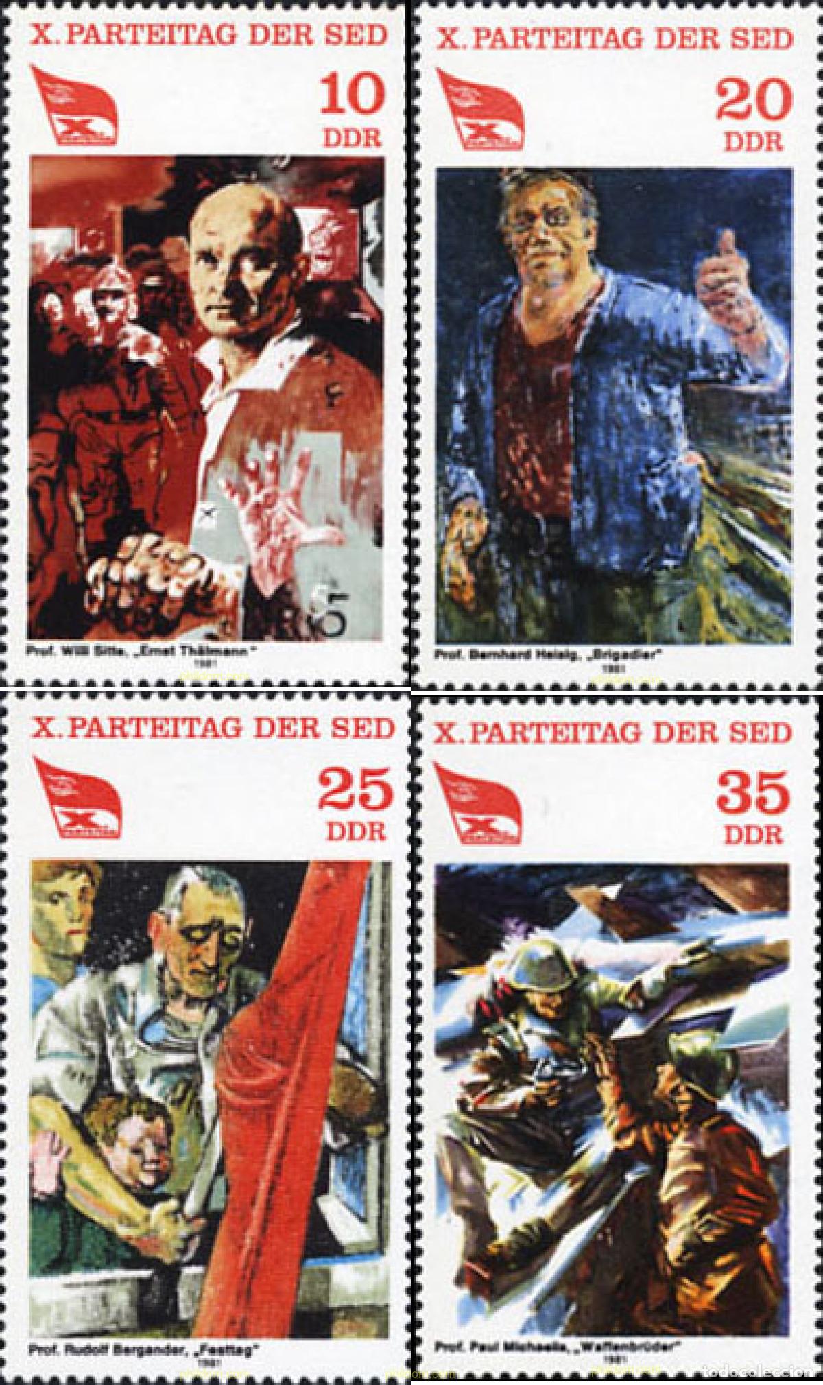 Sellos: 105969 MNH ALEMANIA DEMOCRATICA 1981 10 CONGRESO DEL PARTIDO SOCIALISTA UNITARIO ALEMAN. PINTURAS
