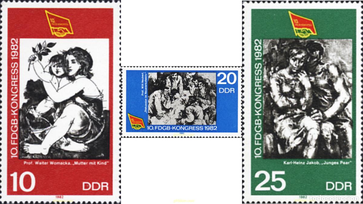 Sellos: 150886 MNH ALEMANIA DEMOCRATICA 1982 10 CONGRESO DE LA FEDERACION LIBRE DE SINDICATOS OBREROS ALEMA